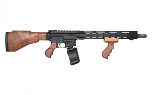 Diamondback Firearms DB9R, Semi-automatic, AR, 9MM, 16" Barrel, Anodized Finish, Black, Wood Furniture, 15" M-LOK Free Float Handguard, 50 Rounds, 1 MagPul Drum Magazine, Includes Savior Equipment Ultimate Guitar Case DB1425P001