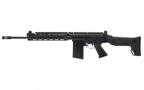 DS Arms SA58, Improved Battle Carbine, Semi-automatic Rifle, 308 Winchester/762NATO, 18 Barrel, Duracoat Matte Finish, Black, Adjustable B.R.S. Folding Battle Rifle Stock, Adjustable Sights, 20 Rounds, 1 Magazine SA5818-IBR-A