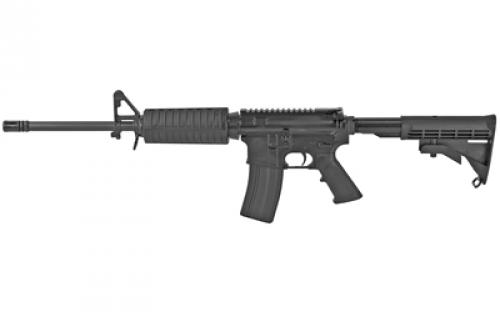 FN America FN15, Basic Carbine, Semi-automatic, AR, 223 Remington/556NATO, 16 Button Rifled, Chrome Plated Barrel, 1:7 Twist Rate, Black, 6 Position Collapsible Stock, Flip Up Rear Sight, A2 Front Sight Post, Two Piece Heatshield, Carbine Length Gas System, 30 Rounds, 1 Magazine 36001-02