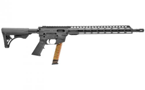 Freedom Ordnance FX9, Semi-automatic, AR, 9MM, 16" Barrel, Aluminum Frame, Matte Finish, Black, Plastic Grip, Manual Safety, Adjustable Stock, M-LOK Free Float Handguard, Uses Glock Style Magazines, 32 Rounds, 1 Magazine FX9R16