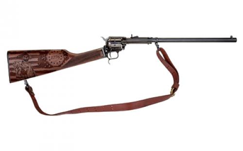 Heritage Rancher, Rifle, 22LR, 16 Barrel, 1776 Engraved Wood Stock, Blued Finish, Black, 6 Rounds 226B16HSWB15