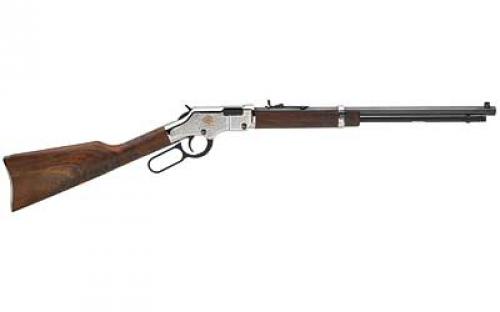 Henry Repeating Arms American Beauty Lever, 22LR, 20 Barrel, Silver Finish, Walnut Stock, 16 & 21Rd Magazines, Silver Engraved with Copper Rose H004AB