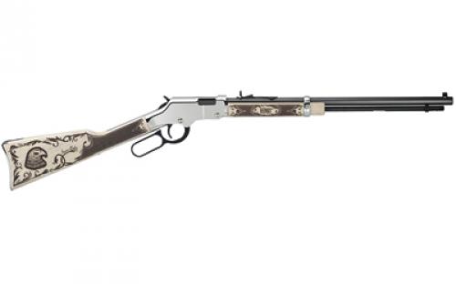 Henry Repeating Arms American Eagle, Lever Action, 22 LR, 20 Octagon Barrel, Nickel Plated Receiver, Ivory Color Stock, and Forearm, Adjustable Sights, 16Rd H004AE