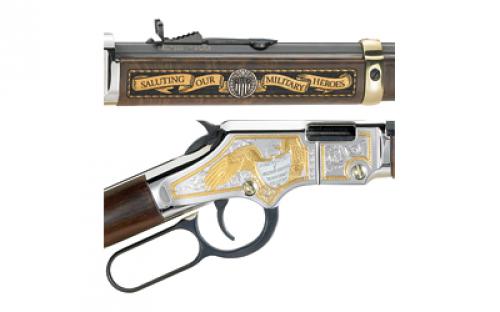 Henry Repeating Arms Golden Boy, Lever Action, 22LR, 20" Octagon Barrel, Brass Receiver, Walnut Stock, Adjustable Sights, 16Rd, Engraved, BLEM (Damaged Packaging) H004MS2