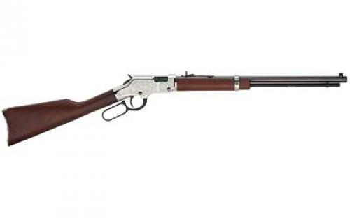 Henry Repeating Arms Silver Eagle, Lever Action Rifle, 17HMR, 20 Barrel, Nickel Finish, Walnut Stock, Marbles Fully Adjustable Semi-buckhorn Rear Sight w/Reversible White Diamond Insert and Brass Beaded Front Sight, 16Rd H004SEV