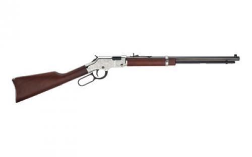 Henry Repeating Arms Silver Eagle, Lever Action Rifle, 22LR, 20 Barrel, Nickel Finish, Walnut Stock, Marbles Fully Adjustable Semi-buckhorn Rear Sight w/Reversible White Diamond Insert and Brass Beaded Front Sight, 16Rd H004SE