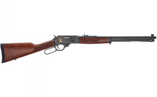 Henry Repeating Arms Steel Wildlife, Lever Action Rifle, 30-30 Winchester, 20 Round Steel Barrel, 1:12 Twist, Blued, Fancy American Walnut Stock, Black Solid Rubber Recoil Pad, Brass Bead Front Sight, Adjustable Semi-Buckhorn with Diamond Insert Rear Sight, 5 Rounds, Swivel Studs, Engraved Receiver with 24K Gold Inlay H009GWL