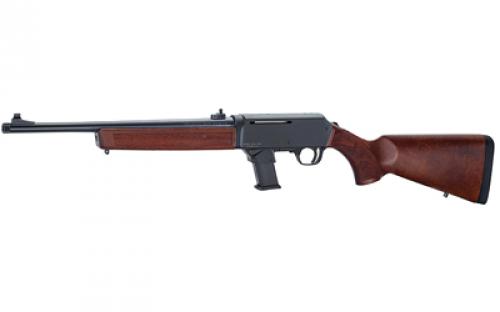 Henry Repeating Arms Homesteader, Semi-automatic, Rifle, 9mm, 16.37 Barrel, Threaded 1/2x28, Walnut Stock, Anodized Finish, Black, Drilled and Tapped for Optic Rail, Ghost Ring Sights, (1)-5 Round Magazine, (1)-10 Round Magazine, Includes Magwell for Glock Style Magazines H027-H9G