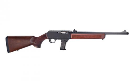 Henry Repeating Arms Homesteader, Semi-automatic, Rifle, 9mm, 16.37" Barrel, Threaded 1/2x28, Walnut Stock, Anodized Finish, Black, Drilled and Tapped for Optic Rail, Ghost Ring Sights, (1)-5 Round Magazine, (1)-10 Round Magazine, Includes Magwell for Sig Sauer/Smith & Wesson Magazines H027-H9S