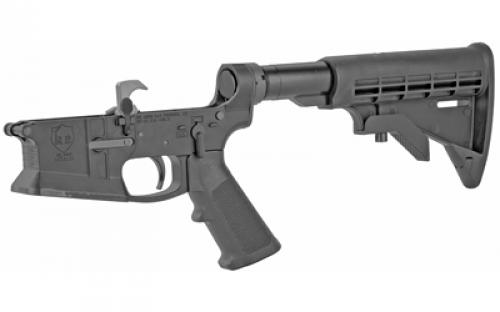 KE Arms Complete Lower, Billet, 223 Rem/556NATO, Black Finish, With Milspec Trigger, A2 Grip, M4 Collapsible Stock 1-50-01-075