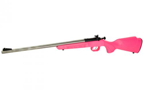 Keystone Sporting Arms Crickett, Gen 2, Compact, Bolt Action, Single Shot Rifle, 22LR, 16.125" Barrel, Stainless Finish, Pink Synthetic Stock, Adjustable Sights KSA2221