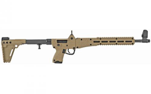 Kel-Tec Model Sub 2K, 9 Carbine, Semi-automatic Rifle, 9MM, 16.1" Barrel, Tan, Black Stock, Adjustable Sights, 10Rd, For Glock OEM 19 Magazine SUB2K9GLK19BTAN