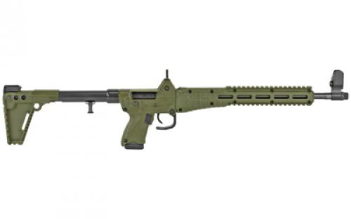 Kel-Tec Model Sub 2K Gen 2, 9 Carbine, Semi-automatic Rifle, 9MM, 16.1" Barrel, Green Finish, Black Stock, Adjustable Sights, 15Rd, For Glock OEM 19 Magazine SUB2K9GLK19BGRNHC