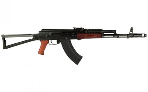 Kalashnikov USA KR-103SFSRW-TRI, Semi-automatic Rifle, 7.62X39, 16.33" Barrel, Cheese Grater Upper Handguard, Matte Finish, Black, Red Wood Furniture, Side Folding Triangle Stock, 30 Rounds, 1 Magazine KR-103SFSRW-TRI