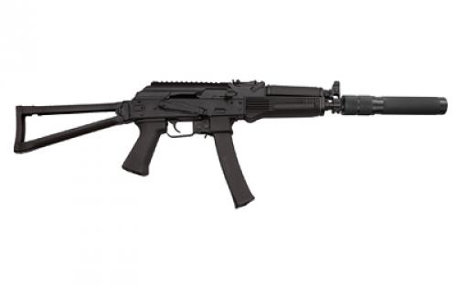 Kalashnikov USA KR-9S, Semi-automatic Rifle, AK, 9MM, 16.33 Barrel w/Faux Suppressor Barrel Shroud, Black, Side Folding Triangle Stock, Top and Front Rails, 30 Rounds, 1 Magazine, BLEM (Damaged Case) KR-9S