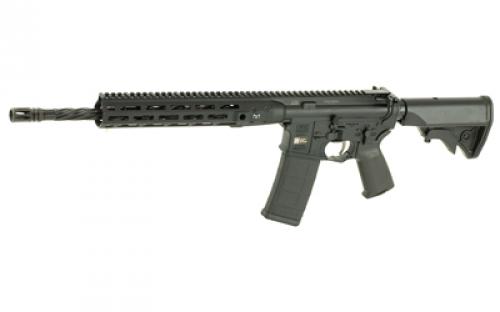 LWRC Direct Impingement Rifle, Semi-automatic Rifle, 223 Rem/556NATO, 16.1" Cold Hammer Forged Spiral Fluted Barrel, 1:7 Twist, Black Finish, LWRCI Compact Stock, Magpul MOE+ Grip, 30Rd, LWRCI Free Float MLOK Rail, LWRCI A2 Flash Hider, LWRCI Monoforge Upper Receiver ICDIR5B16ML