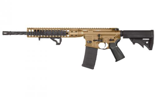 LWRC Direct Impingement Rifle, Semi-automatic Rifle, 223 Rem/556NATO, 16.1 Cold Hammer Forged Spiral Fluted Barrel, 1:7 Twist, Burnt Bronze Finish, LWRCI Compact Stock, Magpul MOE+ Grip, 30Rd, LWRCI Modular Free Float Rail, LWRCI Rail Panels, LWRCI A2 Flash Hider, LWRCI Integrated Hand Stop, LWRCI Angled Ergonomic Fore Grip with QD Sling Point, LWRCI Monoforge Upper Receiver ICDI