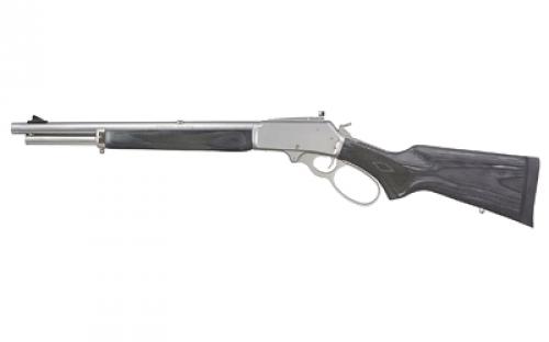 Marlin 1895 Trapper, Large Loop, Lever Action Rifle, 45-70 Government, 16.5 Threaded Barrel, 11/16X24 Pattern, Satin Finish, Silver, Black Laminate Stock and Forend, Adjustable Skinner Sights, Crossbolt Safety, 5 Rounds, Right Hand 70450