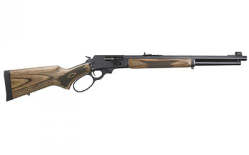 Marlin 1895 Guide Gun, Large Loop, Lever Action Rifle, 45-70 Government, 19.10" Threaded Barrel, 11/16X24" Thread Pitch, Satin Blued, Brown Laminate Stock and Forend, Semi-Buckhorn Sights, Crossbolt Safety, 6 Round Tubular Magazine 70456