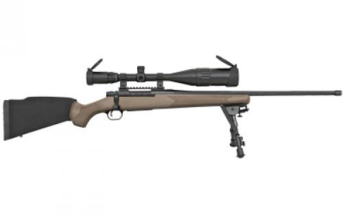 Mossberg Patriot, Bolt, 6.5 Creedmoor, 24, Black, Synthetic FDE, Right Hand, Threaded And Fluted, 5Rd, Security 28019