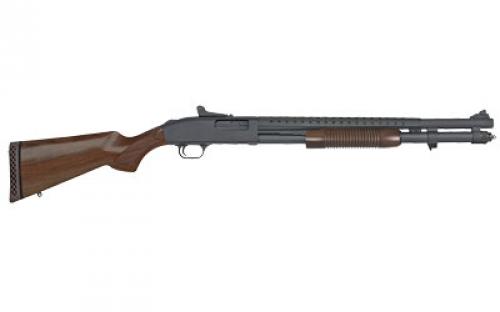 Mossberg 590A1, Retrograde, Pump, 12 Gauge 3, 20, Blue, Wood, Right Hand, Heavy Barrel, 3, Cylinder, 8Rd, Ghost Ring Sight 51665