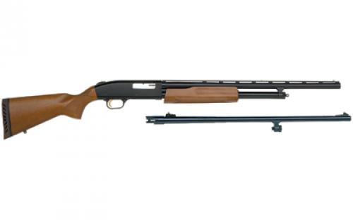 Mossberg 500 Combo, Bantam Compact, Pump Action, 20 Gauge, 3 Chamber, 22 Vent Rib Barrel, AccuChoke, Blue Finish, Wood Stock, Bead Sight, 5Rd, w/24 Rifled Barrel, Rifled Sights 54188