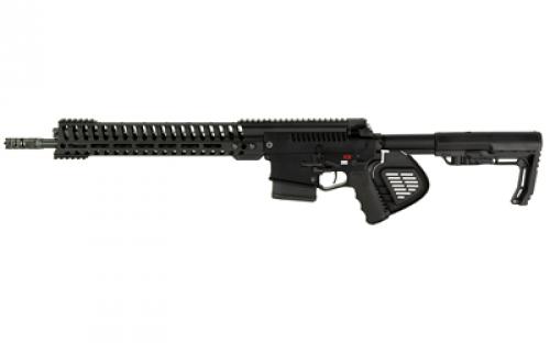 Patriot Ordnance Factory Revolution, California Compliant, Semi-automatic Rifle, 308 Winchester, 16.5 Barrel, Anodized Finish, Black, Short Stroke Gas Piston, 14.5 M-LOK Edge Free Floated Rail, Mission First Tactical Minimilist Stock, 4.5 LB Drop In Trigger, Tomahawk Ambidextrous Charging Handle, Triple Port Muzzle Brake, 1 Magazine, California Juggernaut MAG LOK Kit, 10 Rounds 