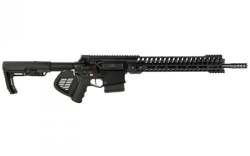 Patriot Ordnance Factory Revolution, California Compliant, Semi-automatic Rifle, 308 Winchester, 16.5" Barrel, Anodized Finish, Black, Short Stroke Gas Piston, 14.5" M-LOK Edge Free Floated Rail, Mission First Tactical Minimilist Stock, 4.5 LB Drop In Trigger, Tomahawk Ambidextrous Charging Handle, Triple Port Muzzle Brake, 1 Magazine, California Juggernaut MAG LOK Kit, 10 Rounds