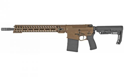 Patriot Ordnance Factory Revolution DI, Semi-automatic Rifle, 308 Win, 16.5 Barrel, 1:10 Twist, Cerakote Burnt Bronze Finish, Mission First Tactical Furniture, 14.5 M-LOK Rail, Triple Port Muzzle Brake, 4.5lb POF Drop-In Trigger, 1-20 Round PMAG, BLEM (Damaged Case) 01582