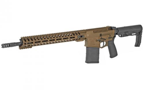 Patriot Ordnance Factory Revolution DI, Semi-automatic Rifle, 308 Win, 16.5" Barrel, 1:10 Twist, Cerakote Burnt Bronze Finish, Mission First Tactical Furniture, 14.5" M-LOK Rail, Triple Port Muzzle Brake, 4.5lb POF Drop-In Trigger, 1-20 Round PMAG, BLEM (Damaged Case) 01582