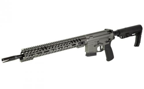 Patriot Ordnance Factory Minuteman, Semi-automatic Rifle, 556NATO, 16.5" Barrel, Cerakote Tungsten, Mid Length Low Pro DI Gas Block, California Juggernaut MAG LOK Kit, 10 Round 01649