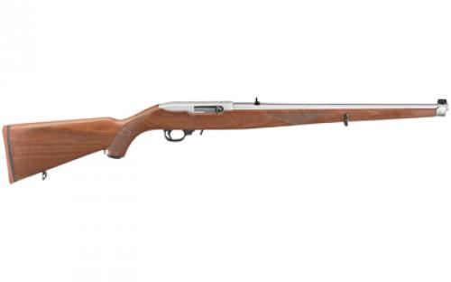 Ruger TALO 10/22 Carbine, Semi-automatic, Rifle, 22LR, 18.5 Barrel, Polished Stainless Finish, Walnut Mannlicher Stock, Adjustable Sights, 10Rd 01264