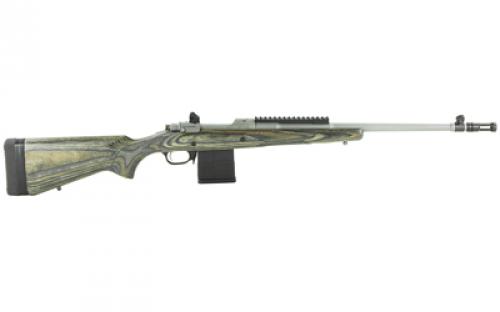 Ruger Gunsite Scout Rifle, Bolt-Action Rifle, 308 Win, 18.7" Barrel, Matte Stainless Finish, Stainless Steel, Black Laminate Stock, Adjustable Rear & Protected Blade Sight, 10Rd, Left-Handed 06821