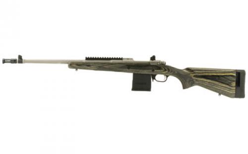 Ruger Gunsite Scout Rifle, Bolt-Action Rifle, 308 Win, 18.7" Barrel, Matte Stainless Finish, Stainless Steel, Black Laminate Stock, Adjustable Rear & Protected Blade Sight, 10Rd 06822