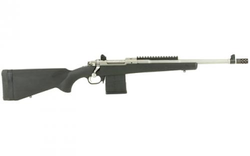 Ruger Gunsite Scout Rifle, Bolt-Action Rifle, 308 Win, 16.1" Barrel, Matte Stainless Finish, Stainless Steel, Black Composite Stock, Adjustable Rear & Protected Blade Sight, 10Rd 06829