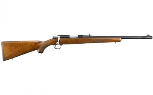 Ruger 77/44, Bolt Action Rifle, 44 Magnum, 18.5" Threaded Barrel, 11/16X24 Threads, Blued Finish, Walnut Stock, Adjustable Rear Sight, Bead Front Sight, 4Rd 07416