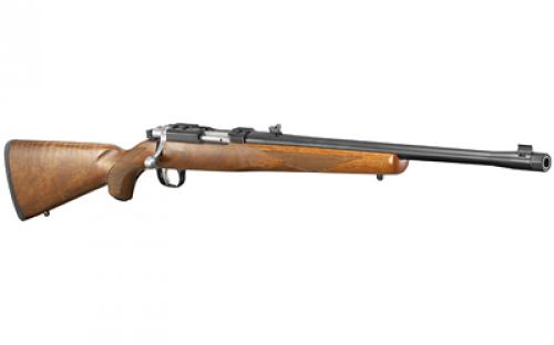 Ruger 77/44, Bolt Action Rifle, 44 Magnum, 18.5" Threaded Barrel, 11/16X24 Threads, Blued Finish, Walnut Stock, Adjustable Rear Sight, Bead Front Sight, 4Rd 07416