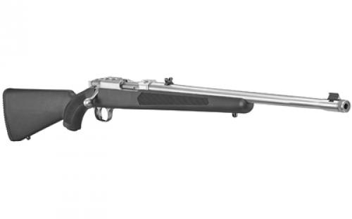 Ruger 77/357, Bolt Action Rifle, 357 Magnum, 18.5" Threaded Barrel, 1/2X28 Threads, Stainless Finish, Synthetic Stock, Adjustable Rear Sight, Bead Front Sight, 5Rd 07419