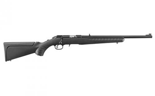 Ruger American Rimfire Compact, Bolt-Action Rifle, 22 LR, 18 Barrel, Satin Blued Finish, Alloy Steel, Black Composite Stock, Adjustable Rear & Fiber Optic Front Sight, 10Rd 08303