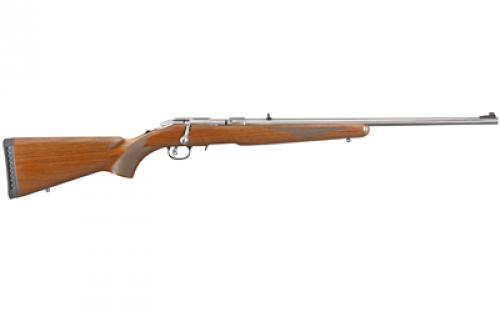 Ruger American, TALO, Bolt Action Rifle, 22 LR, 22 Barrel, Silver, 10Rd, Satin Finish, Walnut Stock, BLEM (Damaged Stock/Case) 08359