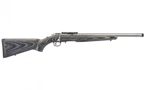 Ruger American Rimfire Target, Bolt-Action Rifle, 22 LR, 18 Threaded Barrel, 1/2x28 Thread Pitch, Satin Stainless Steel Finish, Black Laminated Stock, Factory-Installed One-Piece Scope Base, 10Rd, BLEM (Stock Forearm is Scratched) 08367