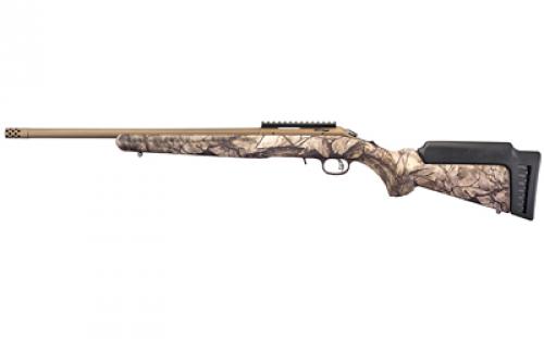 Ruger American Rimfire Standard, Bolt Action Rifle, 22 WMR, 18 Cold Hammer Forged Barrel, Threaded, 1:14 Twist, Camo Synthetic Stock, Bronze Cerakote Finish, Right Hand, 1 Mag, 9Rd, Factory Installed Scope Rail, Weighs 5.9lbs 08373