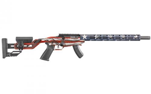 Ruger Precision Rifle, Bolt Action Rifle, 22 LR, 18" Cold Hammer Forged Barrel, 1:16 Twist, American Flag Cerakote Finish, Adjustable Stock, Right Hand, 1 Mag, 15Rd, MLOK Handguard, Weighs 6.8lb 08422