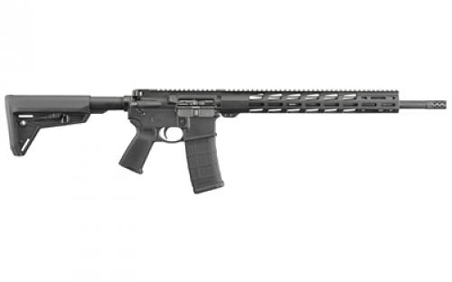 Ruger AR-556, Multi-Purpose Rifle, Semi-automatic, 5.56NATO/223Rem, 18 Barrel, Anodized Finish, MOE SL Collapsible Stock, 30 Round Magazine, Magpul MOE Grip, 15 Free Floated Aluminum Handguard, Rifle Length Gas System 08514