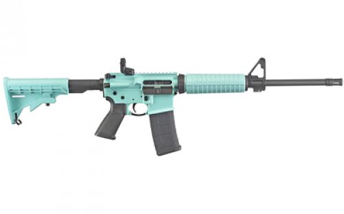 Ruger AR-556, TALO, Semi-automatic, AR, 223 Remington, 556NATO, 16.1, Turquoise, 6 Position Collapsible Stock, 30Rd, Adjustable Rear Sight 08517