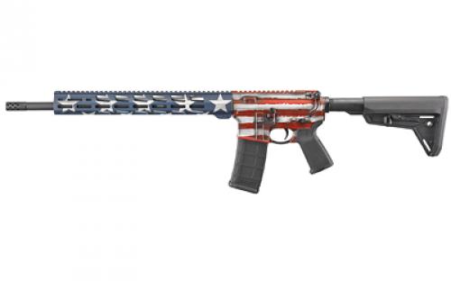 Ruger AR-556 MPR, Semi-automatic, 223 Remington/556NATO, 18 Cold Hammer Forged Barrel, 1:8 Twist, American Flag Cerakote Finish, Adjustable Stock, 1 Mag, 30Rd, MLOK Handguard, Weighs 6.8lb 08538