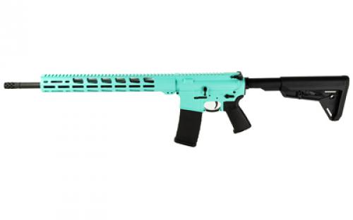 Ruger AR-556, Multi-Purpose Rifle, TALO, Semi-automatic Rifle, 223 Remington/5.56NATO, 18 Barrel, Cerakote Finish, Turquoise, Rifle Length Gas System, MOE SL Collapsible Stock, Magpul MOE Grip, 15 Free Floated M-LOK Aluminum Handguard, 30 Rounds, 1 Magazine 8551