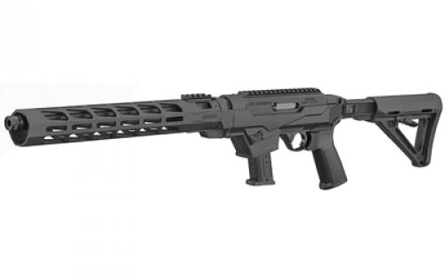 Ruger PC Carbine, Semi-automatic Rifle, 9MM, 16.12" Cold Hammer Forged Barrel, Threaded and Fluted, 1/2X28 Threads, Black Anodized Finish, Black Synthetic Stock, 1 Mag, 17Rd, MLOK Handguard, Weighs 7.3lbs 19122