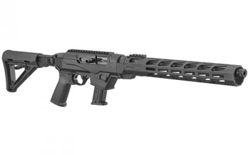 Ruger PC Carbine, Semi-automatic Rifle, 9MM, 16.12" Cold Hammer Forged Barrel, Threaded and Fluted, 1/2X28 Threads, Black Anodized Finish, Black Synthetic Stock, 1 Mag, 17Rd, MLOK Handguard, Weighs 7.3lbs 19122