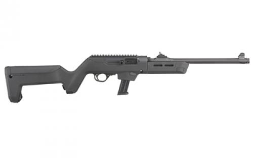 Ruger PC Carbine Magpul Backpacker, Semi-automatic Rifle, 9MM, 16.12" Fluted Barrel, Threaded 1/2X28", Anodized Finish, Black, Stealth Gray Magpul Backpacker Stock, Adjustable Ghost Ring Rear Sight, Blade Front Sight, 17 Rounds, 1 Magazine 19130